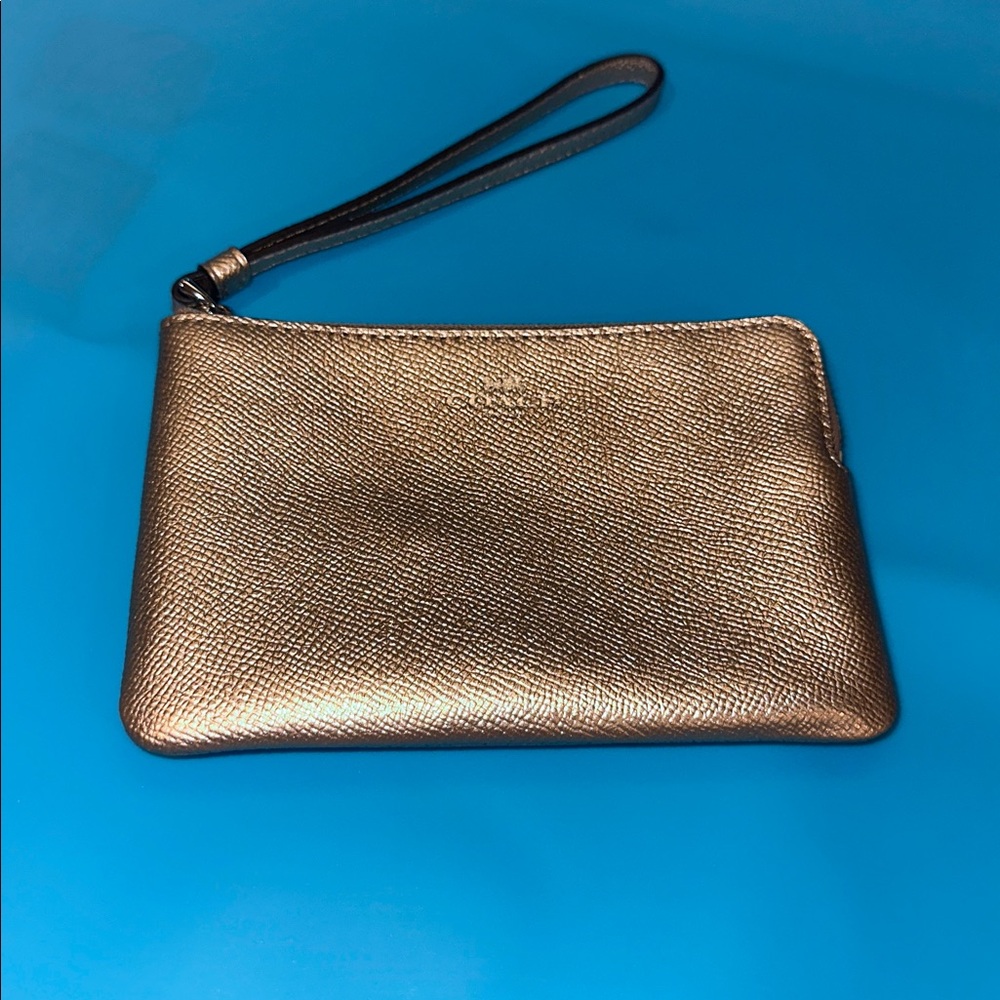 Coach Gold Metallic Wristlet